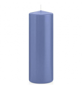Stumpenkerzen 618326.124 grau/blau 200x70mm (HxØ) ca. 103 Stunden Brenndauer