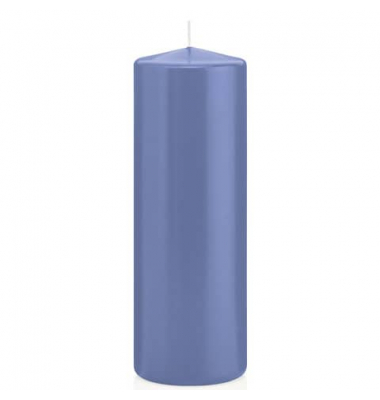 Stumpenkerzen 618326.124 grau/blau 200x70mm (HxØ) ca. 103 Stunden Brenndauer