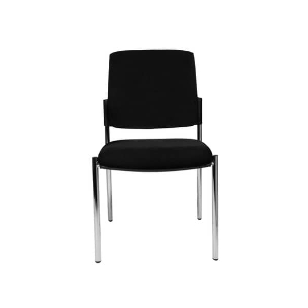 2 Stück Topstar Besucherstuhl , schwarz/chrom / schwarz, ohne Armlehnen, 4-Fuß-Gestell 4014296271163 Topstar