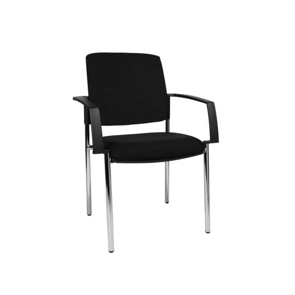 2 Stück Topstar Besucherstuhl , schwarz / chrom, mit Armlehnen, 4-Fuß-Gestell 4014296271170 Topstar