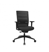 B&uuml;rodrehstuhl SITNESS AIRWORK, schwarz / schwarz, mit Armlehnen, bis 113kg, ohne Kopfst&uuml;tze