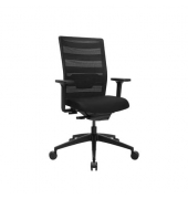 B&uuml;rodrehstuhl SITNESS AIRWORK, schwarz / schwarz, mit Armlehnen, bis 110kg, ohne Kopfst&uuml;tze