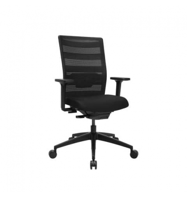 Bürodrehstuhl SITNESS AIRWORK, schwarz, mit Armlehnen, bis 110kg