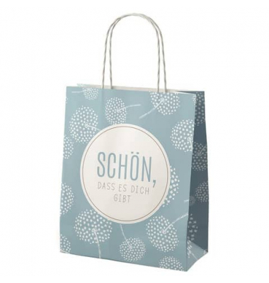 Geschenktasche 991392, allgemein, gedrehte Papierkordel, SHÖN DASS ES DIVH GIBT gibt, 18cm x 22cm