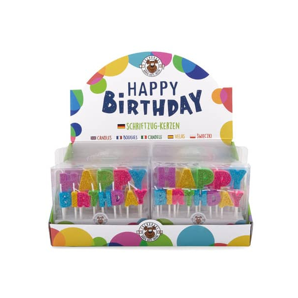 12 Stück Trendhaus Geburtstagskerze 960832 Happy Birthday bunt  4032722960832 Trendhaus