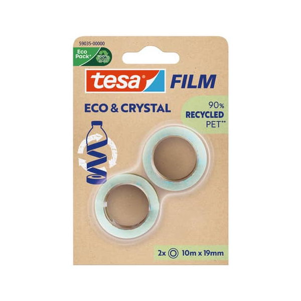 4063565252402 - tesa Klebeband tesafilm Eco & Crystal Transparent 19 mm (B) x 10 m (L) PET (Polyethylenterephthalat) 2 Rollen 4063565252402 - tesa Klebeband tesafilm Eco & Crystal Transparent 19 mm (B) x 10 m (L) PET (Polyethylenterephthalat) 2 Rollen