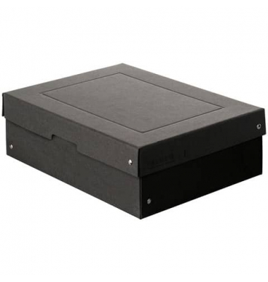 Aufbewahrungsbox PURE Box 22001704, mit Deckel, au&szlig;en 24x10x32cm, Pappe schwarz