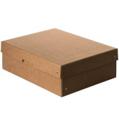 Aufbewahrungsbox PURE Box 22001800, mit Deckel, au&szlig;en 24x10x32cm, Pappe braun
