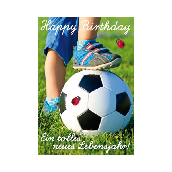 6 Stück Komma Geburtstagskarten 05-007 Fussball 4057319050079 Komma