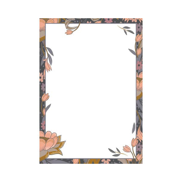 50 Stück Rössler Briefpapier 16431987800, Blumen-Rand, A4, 100g 4014970449147 Rössler