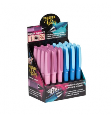 Bleistift Pointy Forever im Display, 255421299, blau, rosa (freie Farbauswahl nicht möglich), H