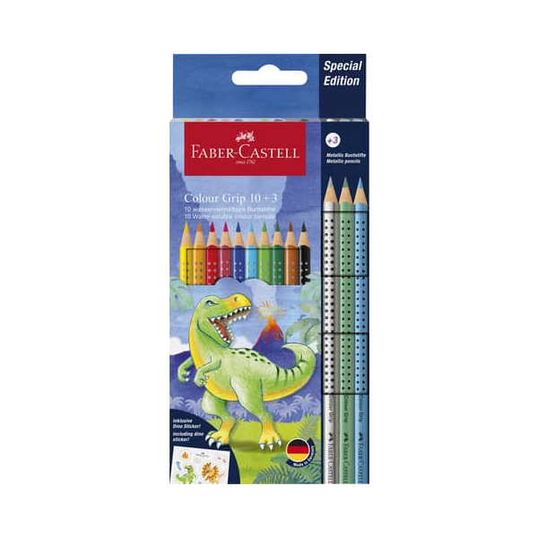 4005402015450 - FABER-CASTELL Buntstifte Jumbo GRIP Dino - 10+3 Farben Kartonetui inkl
