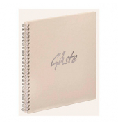 PAGNA Gästebuch mit Spirale quadratisch blanko, creme Hardcover 40 Seiten