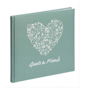 PAGNA Gästebuch Herz quadratisch blanko, minze Hardcover 128 Seiten