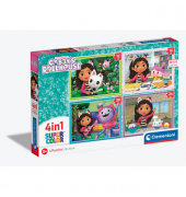 Clementoni Gabbys Dollhouse 4 in 1 Puzzle, 12 - 24 Teile