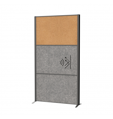 MAUL Stellwandsystem MAULconnecto 9605089 2xAkustik d.gr 1xKork Stand