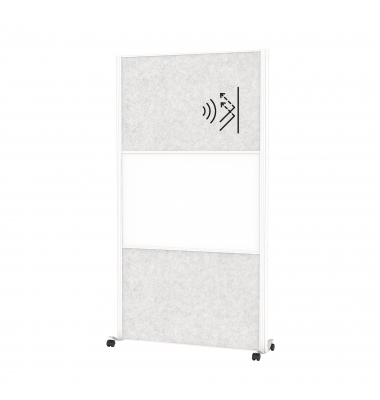 MAUL Stellwandsystem MAULconnecto 9613102 2xAkustik h.gr 1xWB Mobil