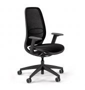 Bürodrehstuhl se:air, schwarz / schwarz, mit Armlehnen, bis 130kg