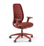 Bürodrehstuhl se:air, rubinrot / rubinrot, mit Armlehnen, bis 130kg