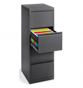 H&auml;ngeregistraturschrank 820131691 BASE LINE, anthrazit, 4 Schubladen, 1-bahnig