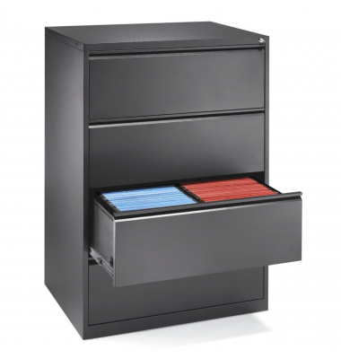 H&auml;ngeregistraturschrank 820131491 BASE LINE, anthrazit, 4 Schubladen, 2-bahnig
