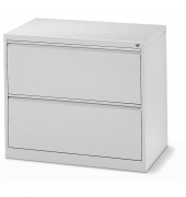 H&auml;ngeregistraturschrank 820132081 BASE LINE, lichtgrau, 2 Schubladen, 2-bahnig
