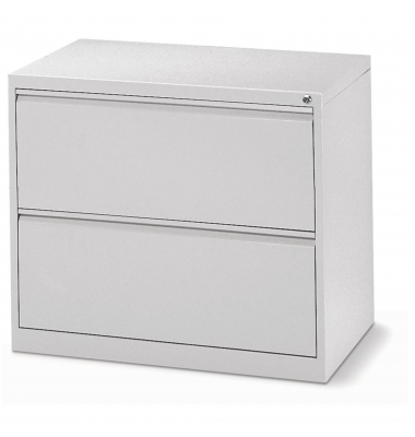 H&auml;ngeregistraturschrank 820132081 BASE LINE, lichtgrau, 2 Schubladen, 2-bahnig