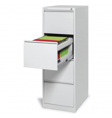 H&auml;ngeregistraturschrank 820131881 BASE LINE, lichtgrau, 4 Schubladen, 1-bahnig