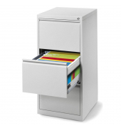 H&auml;ngeregistraturschrank 820131781 BASE LINE, lichtgrau, 3 Schubladen, 1-bahnig