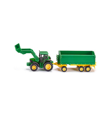siku Frontlader John Deer mit Anhänger 1843 Spielzeugauto