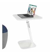 Computertisch Bento, höhenverstellbar 55,5cm (H), 48x48cm (BxT), quadratisch, weiß / weiß