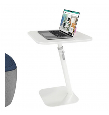Computertisch Bento, höhenverstellbar 55,5cm (H), 48x48cm (BxT), quadratisch, weiß / weiß