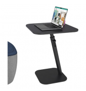 Computertisch Bento, höhenverstellbar 55,5cm (H), 48x48cm (BxT), quadratisch, schwarz / schwarz