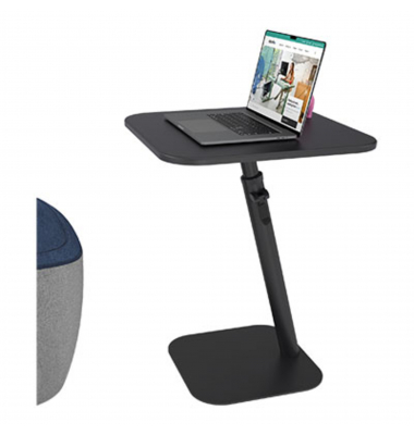 Computertisch Bento, höhenverstellbar 55,5cm (H), 48x48cm (BxT), quadratisch, schwarz / schwarz