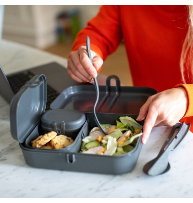 koziol LunchboxBesteckset PASCAL READY 7168701 ash grey