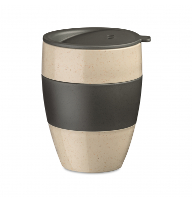 koziol Thermobecher AROMA TO GO 2.0 7589278 Deckel 400ml sandash grey