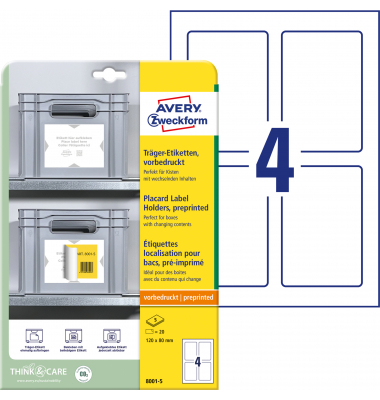 8001-5 Universaletiketten 120x80mm weiß/hellgra