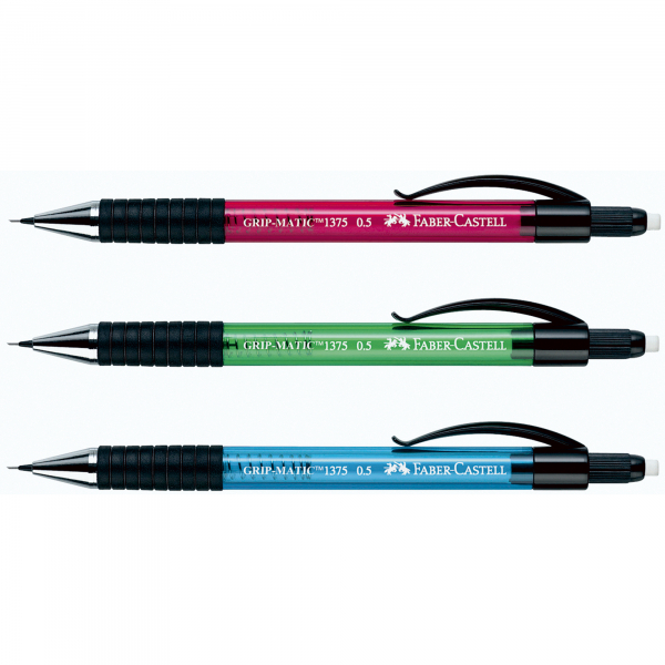4005401375548 - Druckbleistift Grip Matic 1375 137554 Härte B 05mm sky blue mit Radiergummi 4005401375548 Faber-Castell