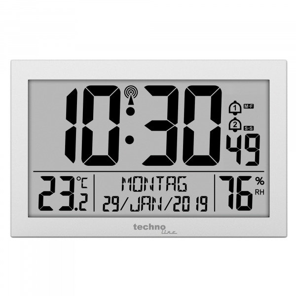 4029665080161 -  Funkuhr WS 8016 weiß rechteckig digital 4029665080161 TechnoTrade Import-Export GmbH