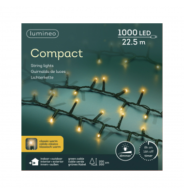 Lichterkette 495373 LUMINEO, 1000 LED, Länge 22,5m, warmweiß