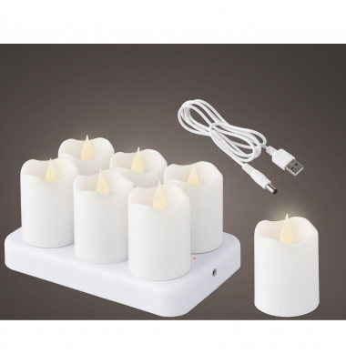 LED-Kerzen LUMINEO 486717 ohne wei&szlig; 4x6cm ca. 30 Stunden Brenndauer
