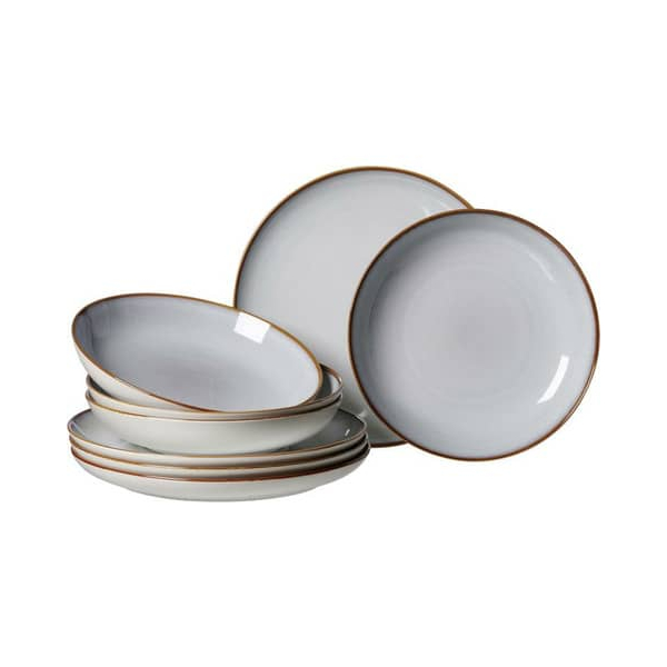 4006344420159 - Tafelservice RITZENHOFF & BREKER Teller Set Geschirr-Set Portofino Geschirr-Sets Gr 8 tlg grau Tafelservice Reaktivglasur jedes Stück ein Unikat 8 Teile für 4 Personen