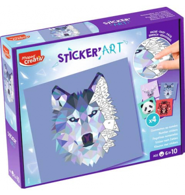 maped Bastelset Sticker'Art - Kleben nach Zahlen mehrfarbig