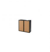 Rollladenschrank easyOffice E1CT0005100045, abschlie&szlig;bar, 2 OH, schwarz/buche, 110x104x41,5cm (BxHxT)