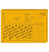 Urlaubs- und Fehltagekarte 2024, A5, quer, grafische Darstellung, gelb
