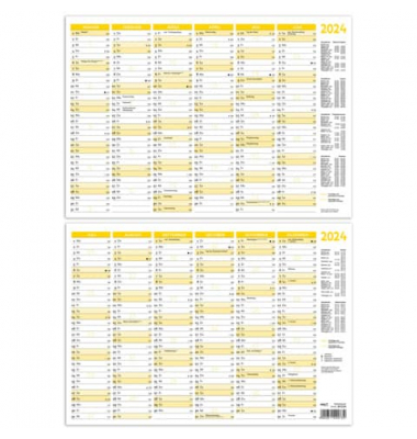 Tischkalender A4 quer gelb