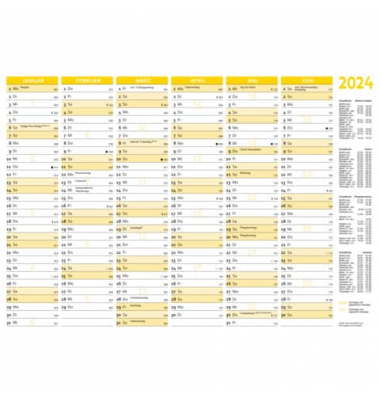 Plakatkalender 2913/24, je 6 Monate / Vorder- und Rückseite, 35,3x25cm (B4 quer), 2026