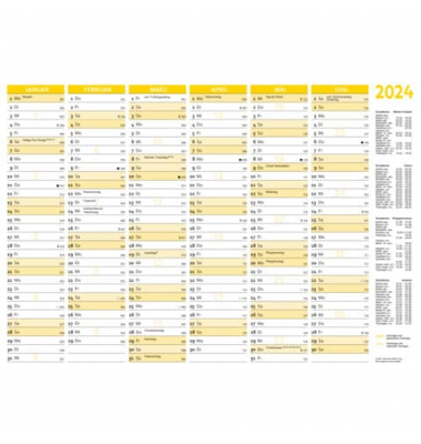 Tischkalender B4 quer gelb
