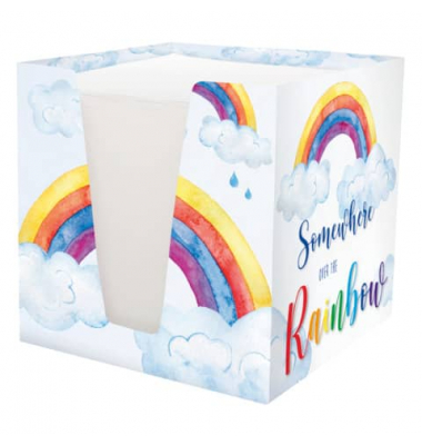 Zettelbox 46789, Rainbow, 92x92mm, inkl. ca. 900 Notizzettel, mehrfarbig, Karton