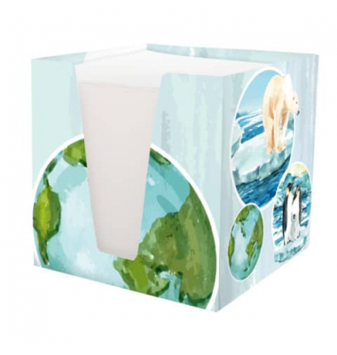 Zettelbox 46799, World, 90x90mm, inkl. 900 Notizzettel, mehrfarbig, Karton